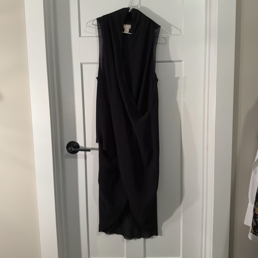 H&M Black Asymmetrical Midi Dress